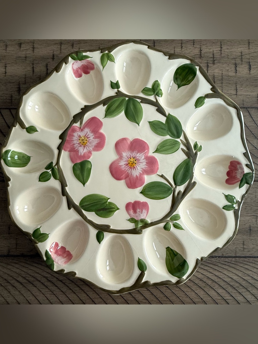 Franciscan Desert Rose 12.5” Deviled Egg Plate Original Box